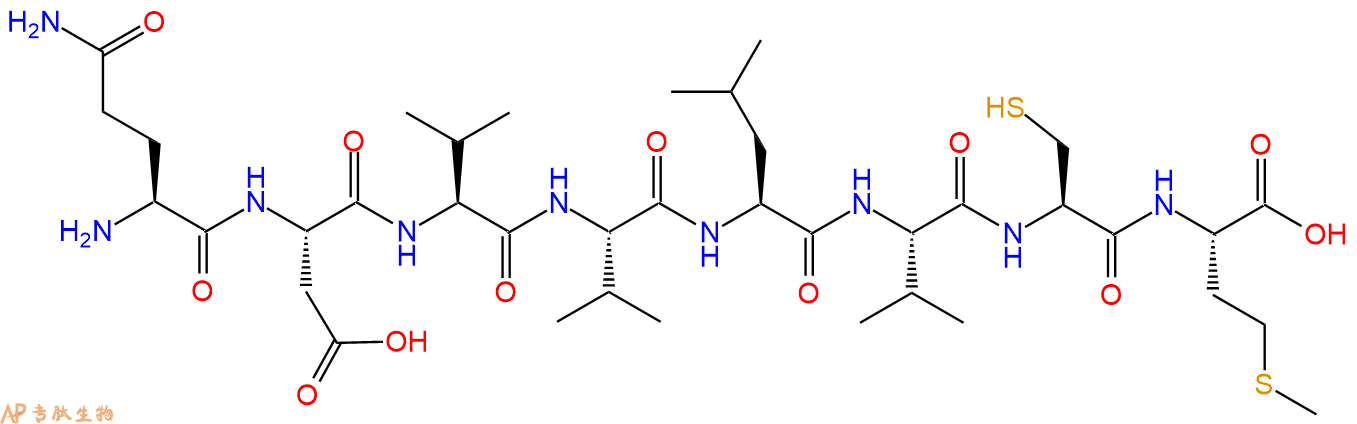 专肽生物产品H2N-Gln-Asp-Val-Val-Leu-Val-Cys-Met-COOH