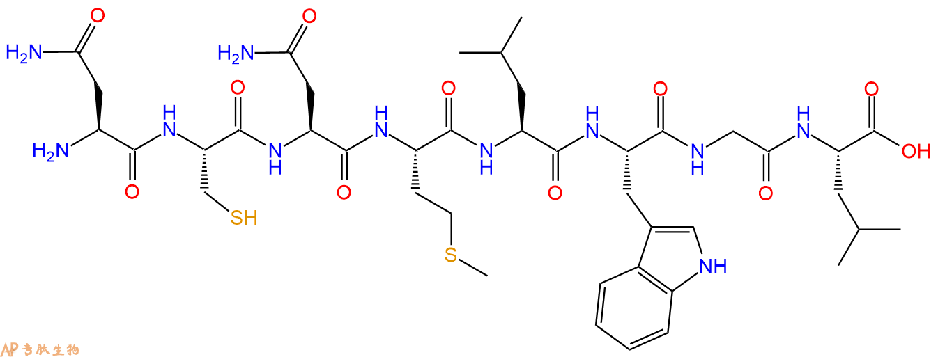 专肽生物产品H2N-Asn-Cys-Asn-Met-Leu-Trp-Gly-Leu-COOH