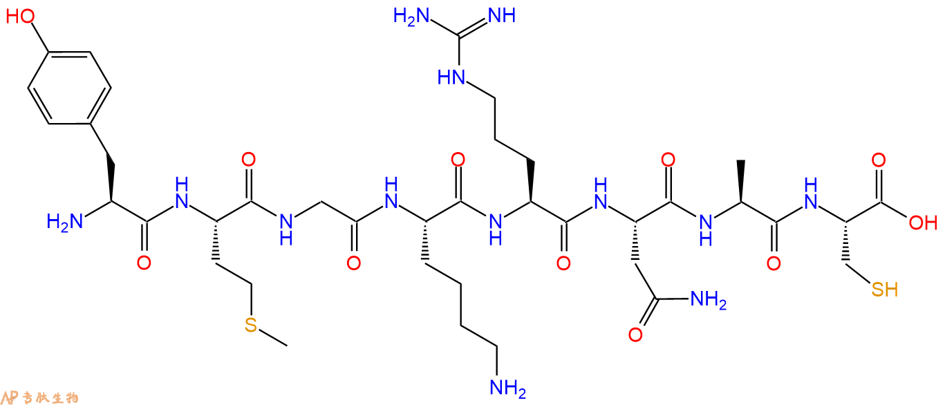 专肽生物产品H2N-Tyr-Met-Gly-Lys-Arg-Asn-Ala-Cys-COOH