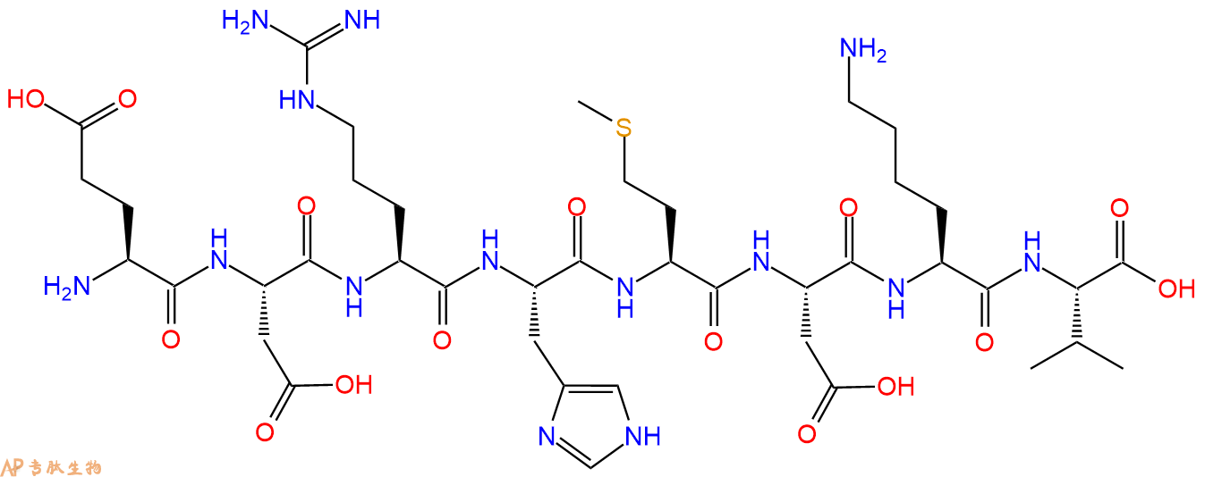 专肽生物产品H2N-Glu-Asp-Arg-His-Met-Asp-Lys-Val-COOH