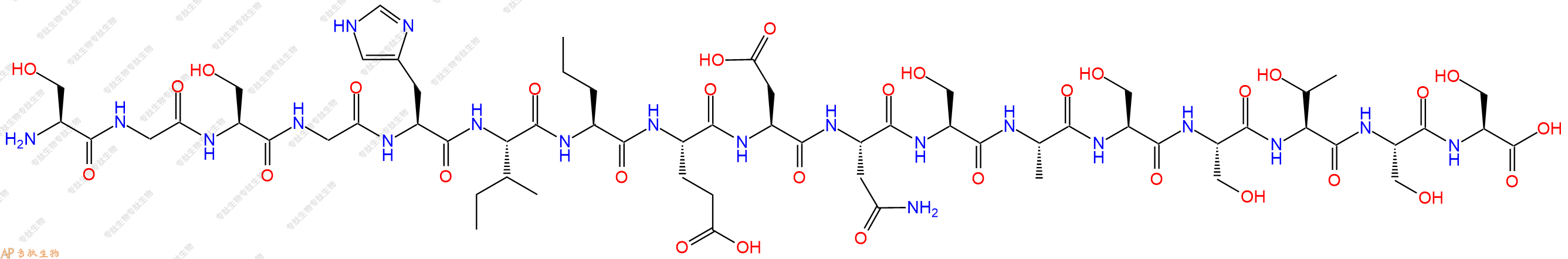 专肽生物产品H2N-Ser-Gly-Ser-Gly-His-Ile-Nva-Glu-Asp-Asn-Ser-Al