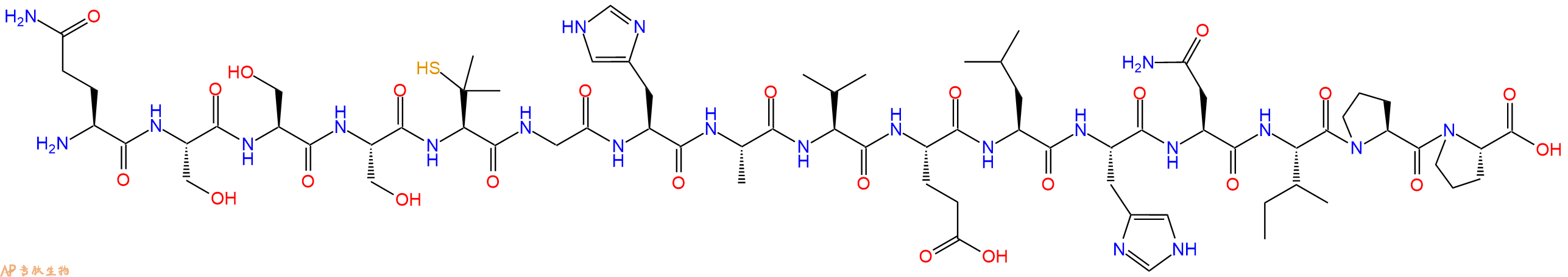 专肽生物产品H2N-Gln-Ser-Ser-Ser-Pen-Gly-His-Ala-Val-Glu-Leu-Hi