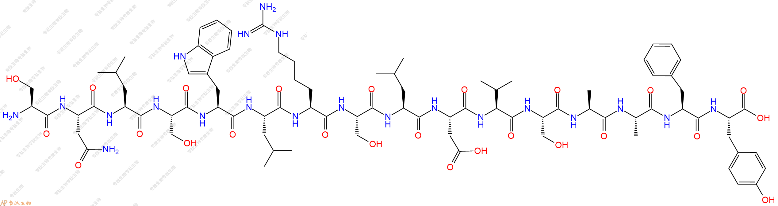 专肽生物产品H2N-Ser-Asn-Leu-Ser-Trp-Leu-Har-Ser-Leu-Asp-Val-Se