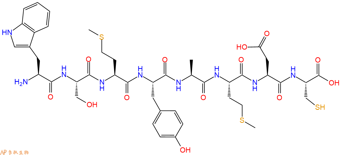 专肽生物产品H2N-Trp-Ser-Met-Tyr-Ala-Met-Asp-Cys-COOH