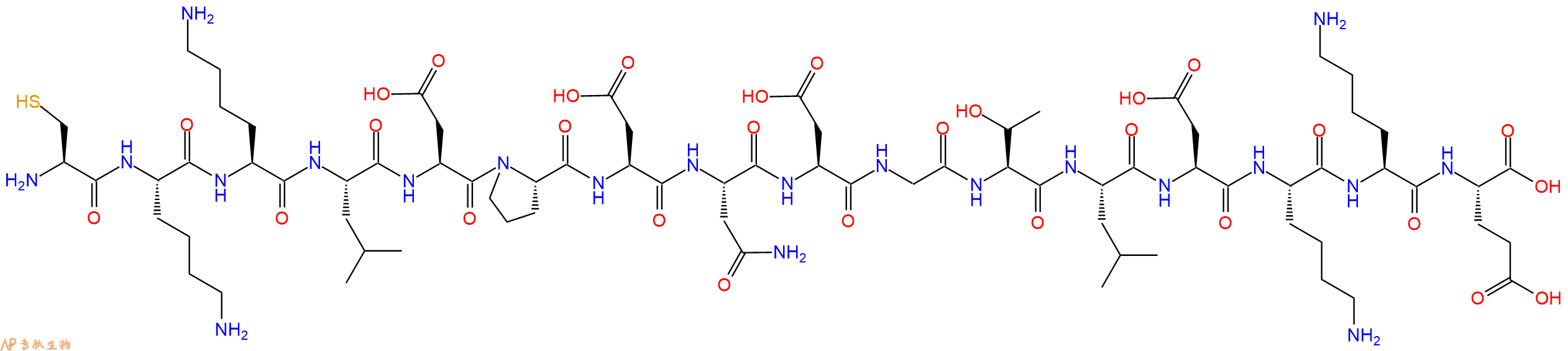 专肽生物产品H2N-Cys-Lys-Lys-Leu-Asp-Pro-Asp-Asn-Asp-Gly-Thr-Le