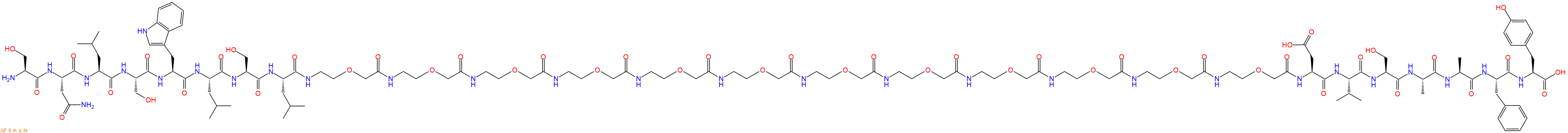 专肽生物产品H2N-Ser-Asn-Leu-Ser-Trp-Leu-Ser-Leu-PEG-PEG-PEG-PE