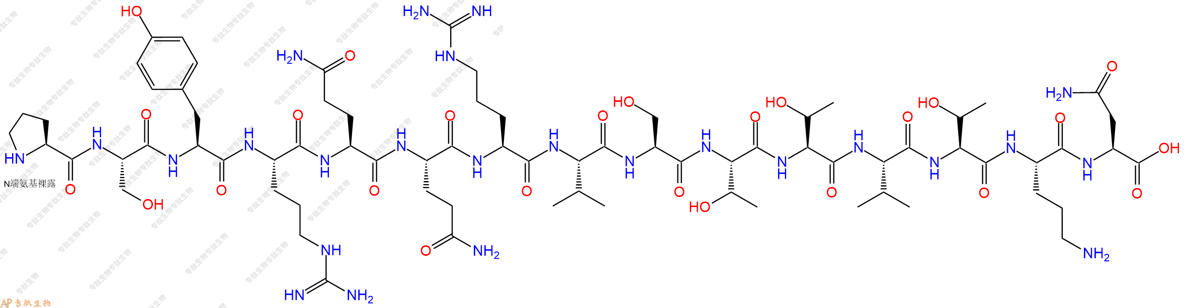 专肽生物产品H2N-Pro-Ser-Tyr-Arg-Gln-Gln-Arg-Val-Ser-Thr-Thr-Va