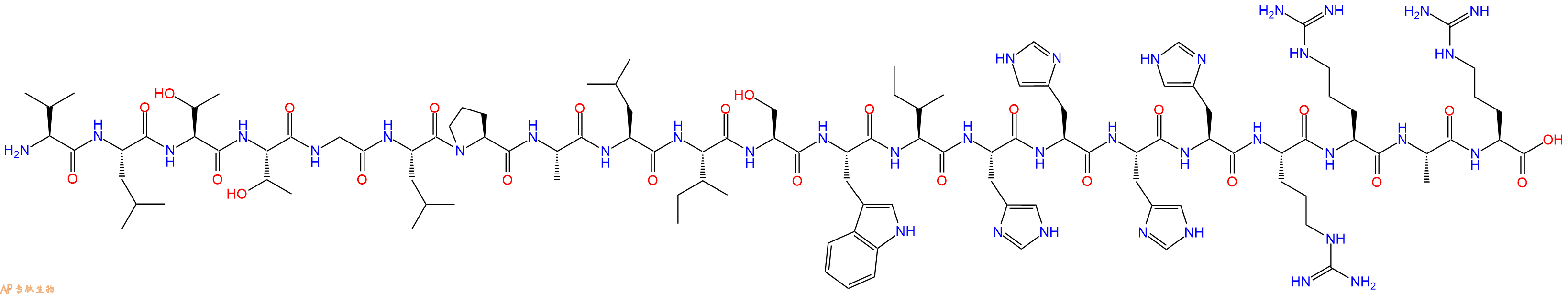 专肽生物产品H2N-Val-Leu-Thr-Thr-Gly-Leu-Pro-Ala-Leu-Ile-Ser-Tr