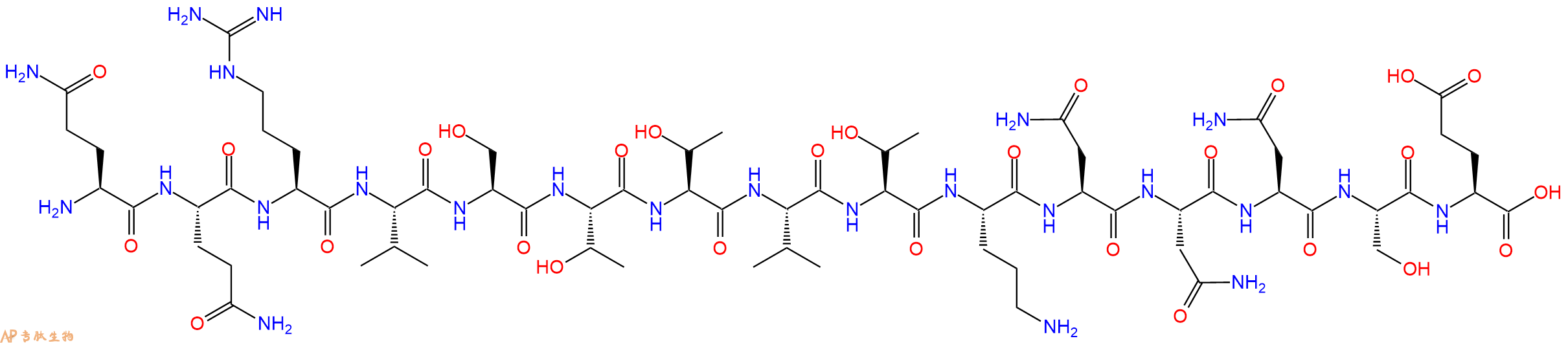 专肽生物产品H2N-Gln-Gln-Arg-Val-Ser-Thr-Thr-Val-Thr-Orn-Asn-As