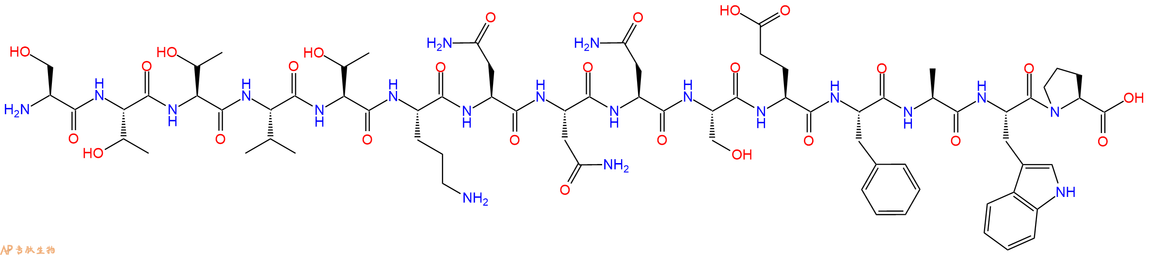 专肽生物产品H2N-Ser-Thr-Thr-Val-Thr-Orn-Asn-Asn-Asn-Ser-Glu-Ph