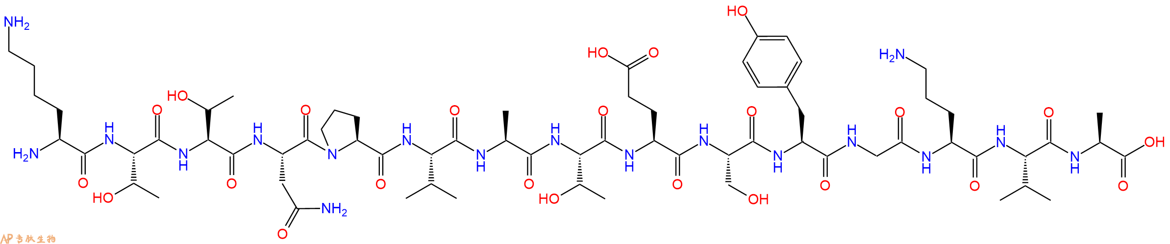 专肽生物产品H2N-Lys-Thr-Thr-Asn-Pro-Val-Ala-Thr-Glu-Ser-Tyr-Gl