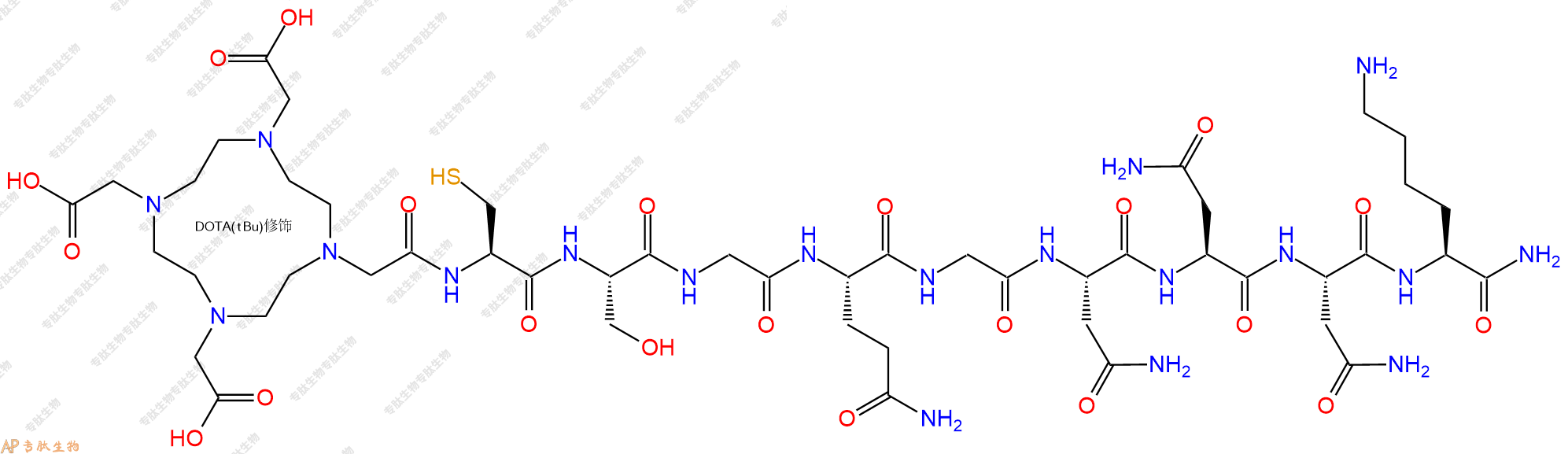 专肽生物产品DOTA-Cys-Ser-Gly-Gln-Gly-Asn-Asn-Asn-Lys-NH2