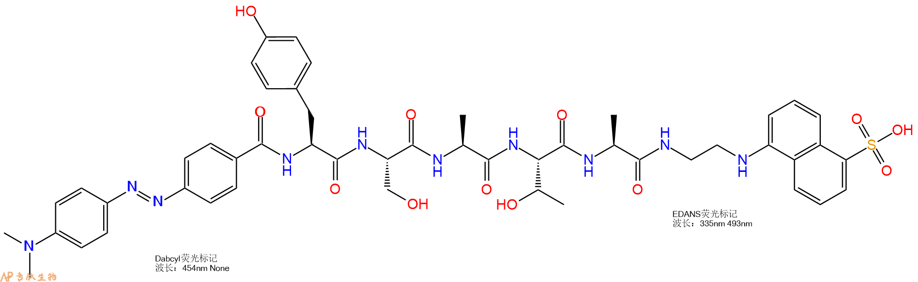 专肽生物产品DABCYL-Tyr-Ser-Ala-Thr-Ala-EDANS