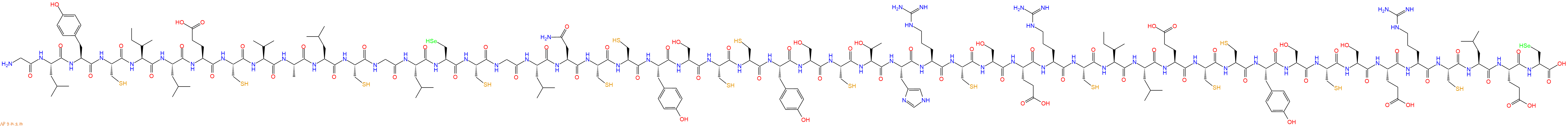 专肽生物产品H2N-Gly-Leu-Tyr-Cys-Ile-Leu-Glu-Cys-Val-Ala-Leu-Cy