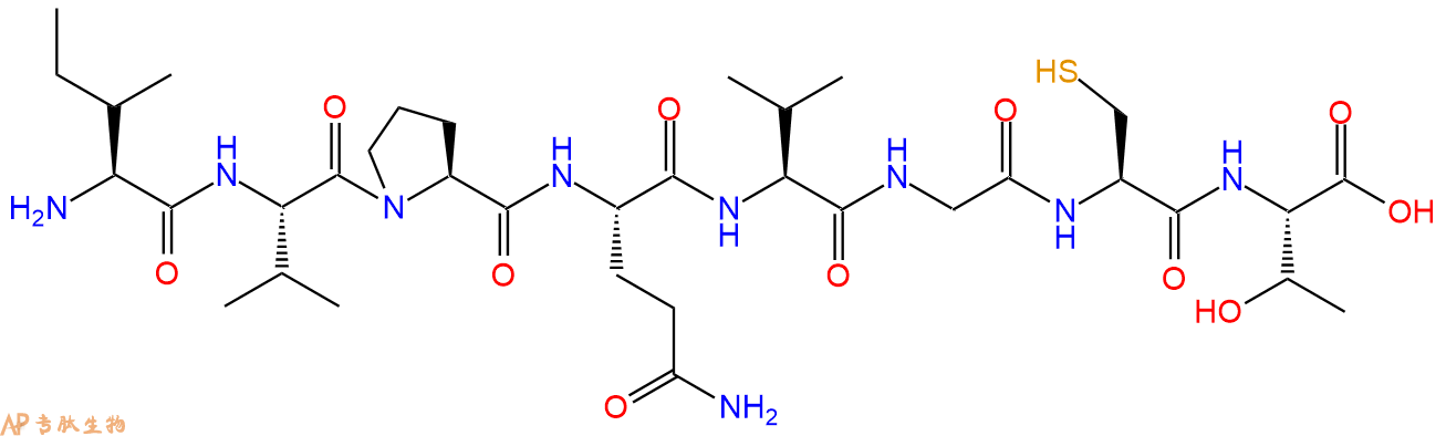 专肽生物产品H2N-Ile-Val-Pro-Gln-Val-Gly-Cys-Thr-COOH