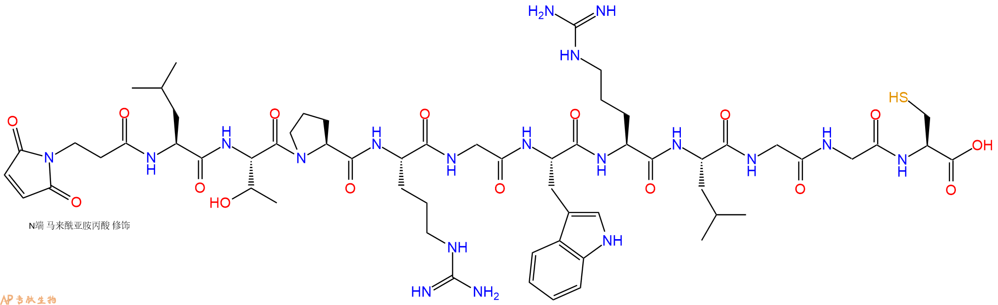 专肽生物产品3Mal-Leu-Thr-Pro-Arg-Gly-Trp-Arg-Leu-Gly-Gly-Cys-C