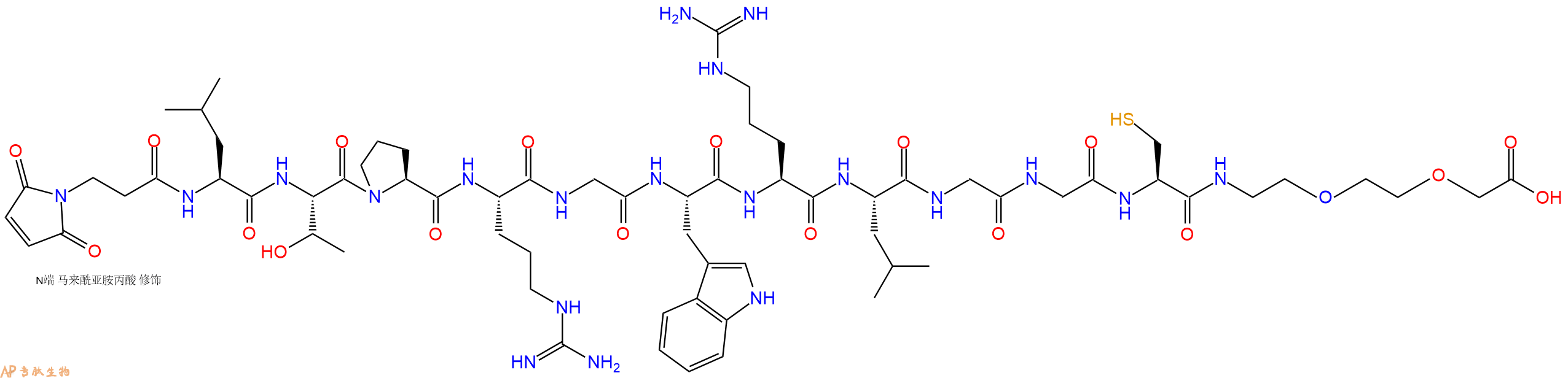 专肽生物产品3Mal-Leu-Thr-Pro-Arg-Gly-Trp-Arg-Leu-Gly-Gly-Cys-P