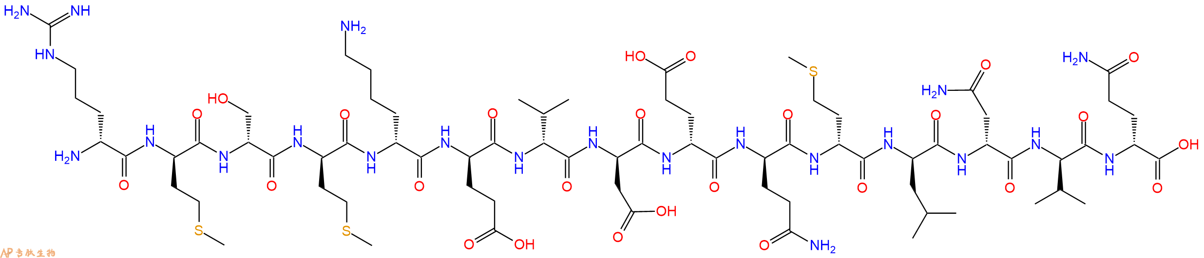 专肽生物产品H2N-DArg-DMet-DSer-DMet-DLys-DGlu-DVal-DAsp-DGlu-D
