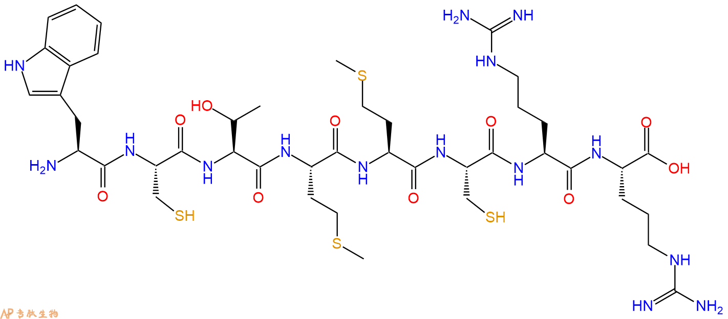 专肽生物产品H2N-Trp-Cys-Thr-Met-Met-Cys-Arg-Arg-COOH