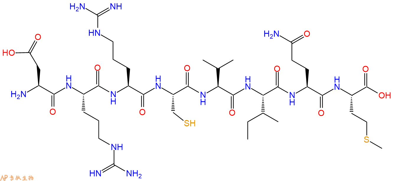专肽生物产品H2N-Asp-Arg-Arg-Cys-Val-Ile-Gln-Met-COOH