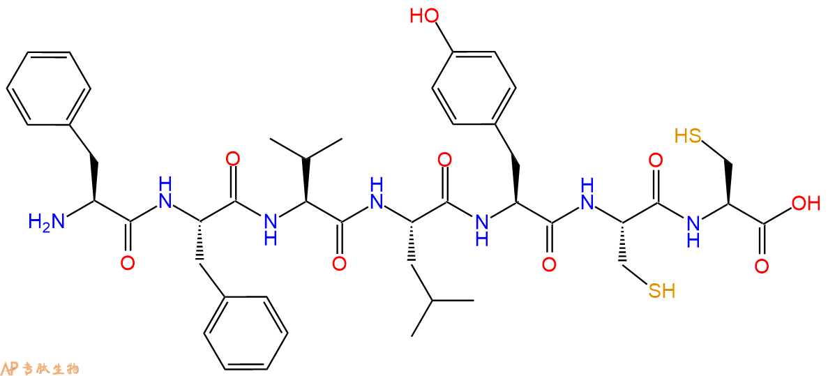 专肽生物产品H2N-Phe-Phe-Val-Leu-Tyr-Cys-Cys-COOH