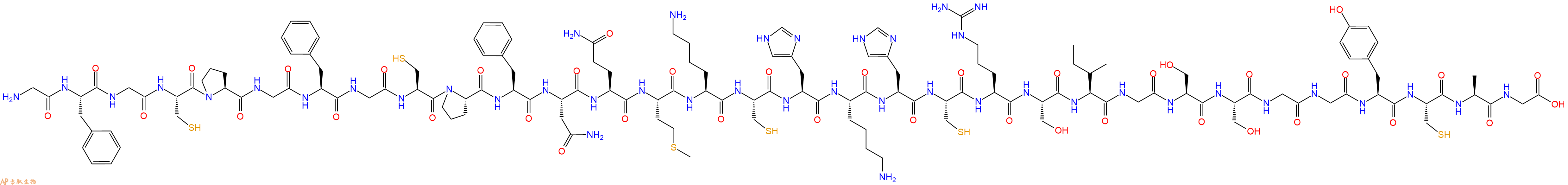 专肽生物产品H2N-Gly-Phe-Gly-Cys-Pro-Gly-Phe-Gly-Cys-Pro-Phe-As