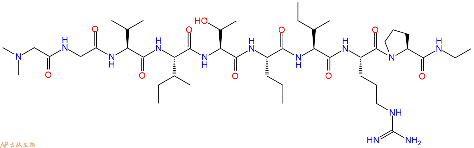 专肽生物产品H2N-Sar-Gly-Val-Ile-Thr-Nva-Ile-Arg-Pro-NHEt