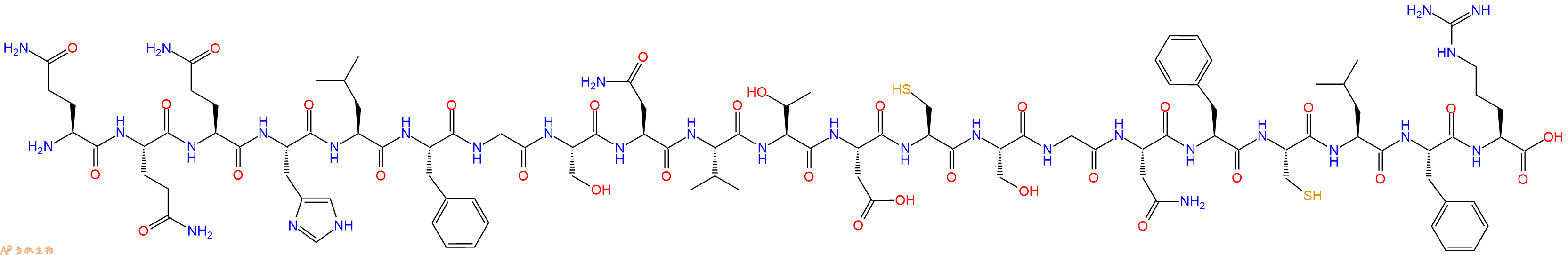 专肽生物产品H2N-Gln-Gln-Gln-His-Leu-Phe-Gly-Ser-Asn-Val-Thr-As