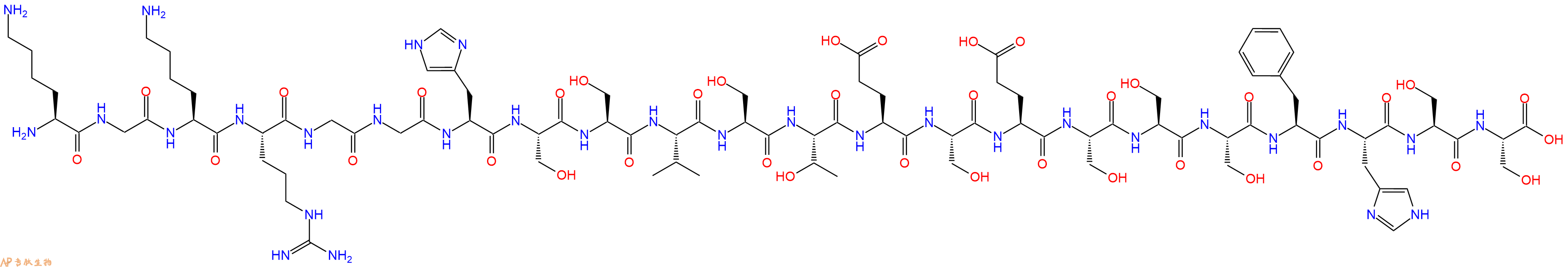 专肽生物产品H2N-Lys-Gly-Lys-Arg-Gly-Gly-His-Ser-Ser-Val-Ser-Th