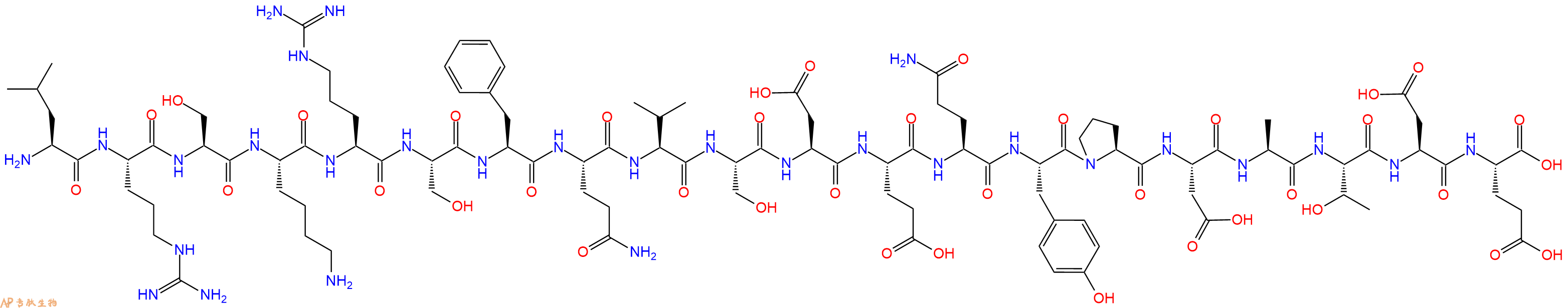 专肽生物产品H2N-Leu-Arg-Ser-Lys-Arg-Ser-Phe-Gln-Val-Ser-Asp-Glu-Gln-Tyr-Pro-Asp-Ala-Thr-Asp-Glu-COOH