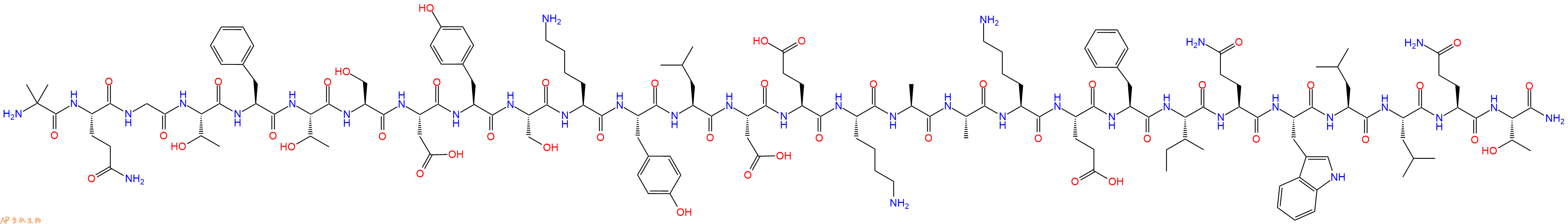 专肽生物产品H2N-Aib-Gln-Gly-Thr-Phe-Thr-Ser-Asp-Tyr-Ser-Lys-Tyr-Leu-Asp-Glu-Lys-Ala-Ala-Lys-Glu-Phe-Ile-Gln-Trp-Leu-Leu-Gln-Thr-NH2