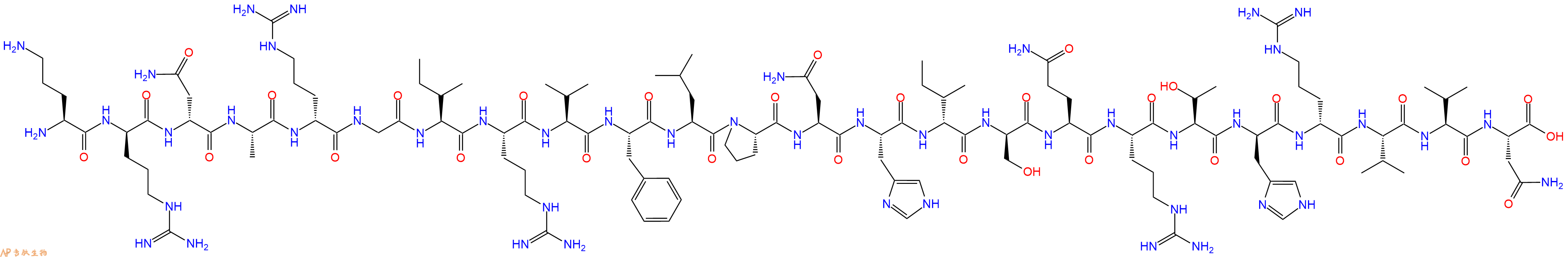 专肽生物产品H2N-Orn-DArg-DAsn-Ala-DArg-Gly-Ile-Arg-Val-Phe-Leu-Pro-Asn-His-DIle-DSer-Gln-Arg-Thr-DHis-DArg-Val-Val-Asn-COOH