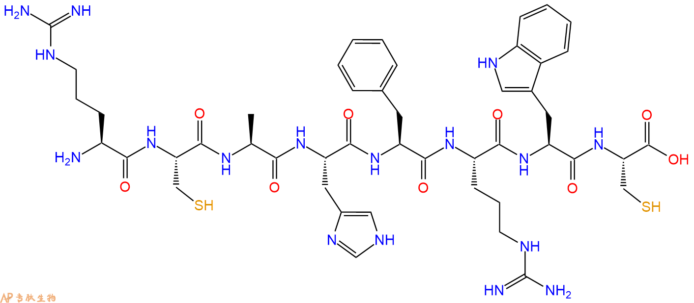 专肽生物产品H2N-Arg-Cys-Ala-His-Phe-Arg-Trp-Cys-COOH
