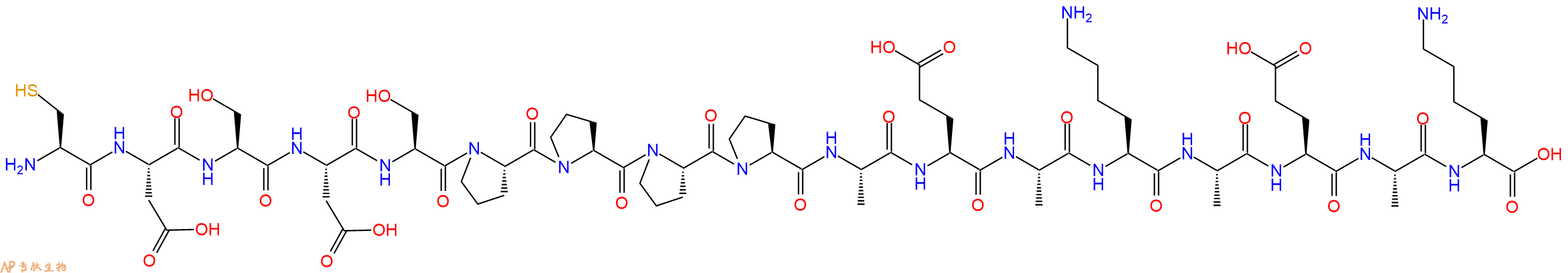 专肽生物产品H2N-Cys-Asp-Ser-Asp-Ser-Pro-Pro-Pro-Pro-Ala-Glu-Ala-Lys-Ala-Glu-Ala-Lys-COOH