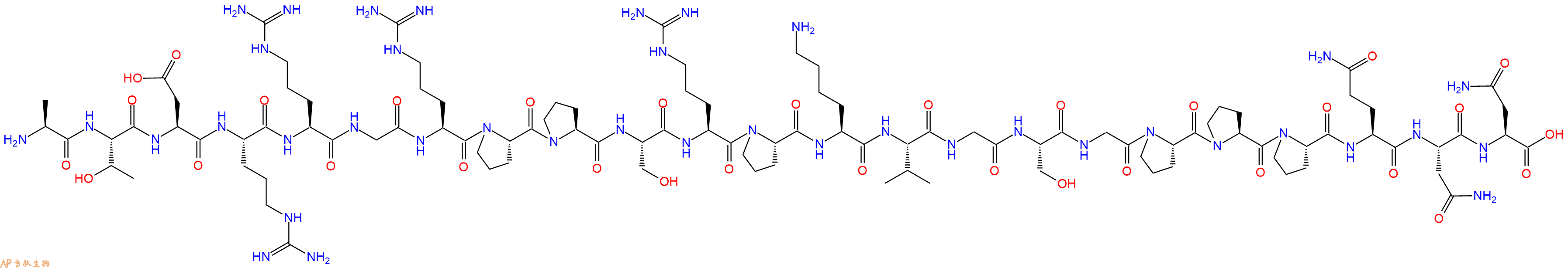 专肽生物产品H2N-Ala-Thr-Asp-Arg-Arg-Gly-Arg-Pro-Pro-Ser-Arg-Pro-Lys-Val-Gly-Ser-Gly-Pro-Pro-Pro-Gln-Asn-Asn-COOH