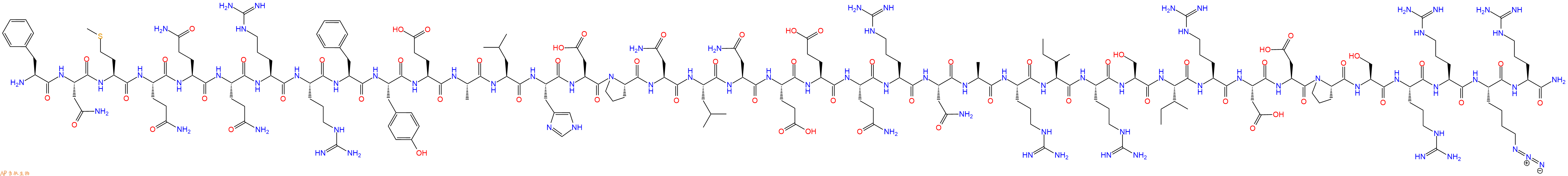 专肽生物产品H2N-Phe-Asn-Met-Gln-Gln-Gln-Arg-Arg-Phe-Tyr-Glu-Ala-Leu-His-Asp-Pro-Asn-Leu-Asn-Glu-Glu-Gln-Arg-Asn-Ala-Arg-Ile-Arg-Ser-Ile-Arg-Asp-Asp-Pro-Ser-Arg-Arg-Lys(N3)-Arg-NH2