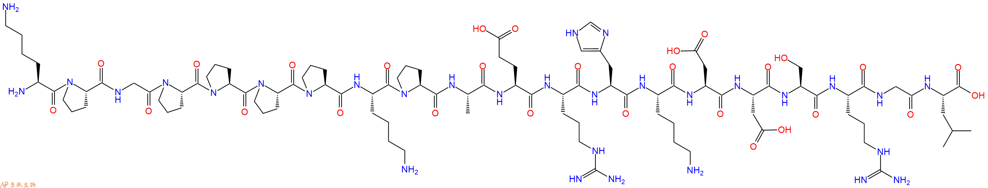 专肽生物产品H2N-Lys-Pro-Gly-Pro-Pro-Pro-Pro-Lys-Pro-Ala-Glu-Arg-His-Lys-Asp-Asp-Ser-Arg-Gly-Leu-COOH