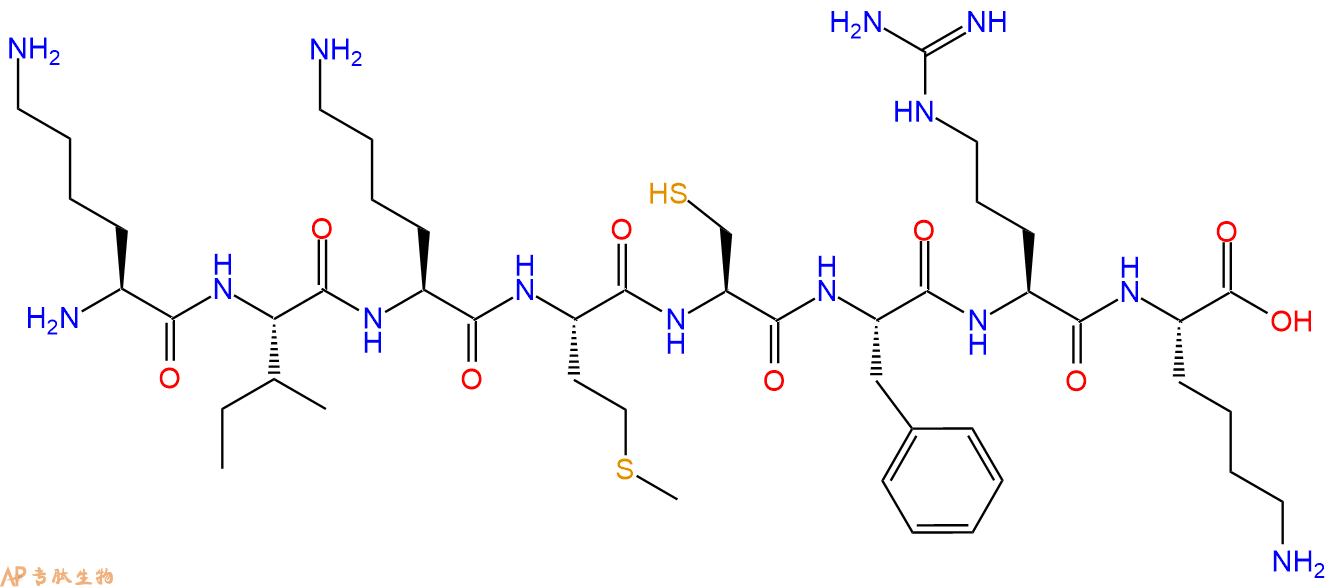 专肽生物产品H2N-Lys-Ile-Lys-Met-Cys-Phe-Arg-Lys-COOH