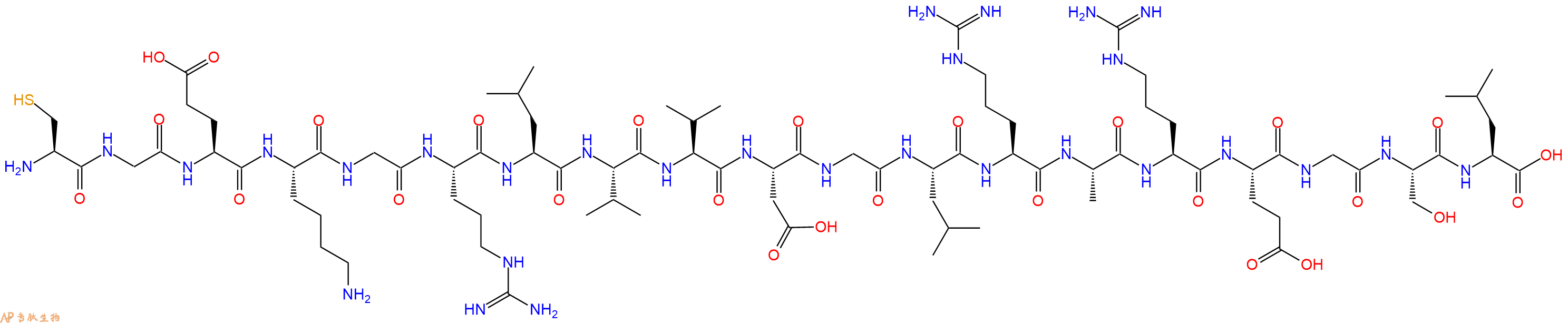 专肽生物产品H2N-Cys-Gly-Glu-Lys-Gly-Arg-Leu-Val-Val-Asp-Gly-Leu-Arg-Ala-Arg-Glu-Gly-Ser-Leu-COOH