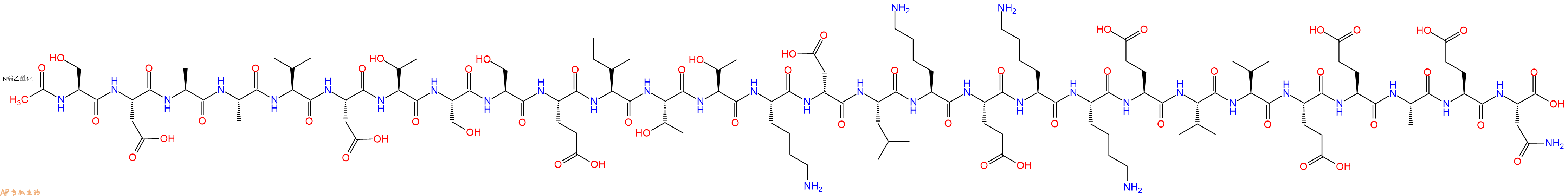 专肽生物产品Ac-Ser-Asp-Ala-Ala-Val-Asp-Thr-Ser-Ser-Glu-Ile-Thr-Thr-Lys-DAsp-Leu-Lys-Glu-Lys-Lys-Glu-Val-Val-Glu-Glu-Ala-Glu-Asn-COOH