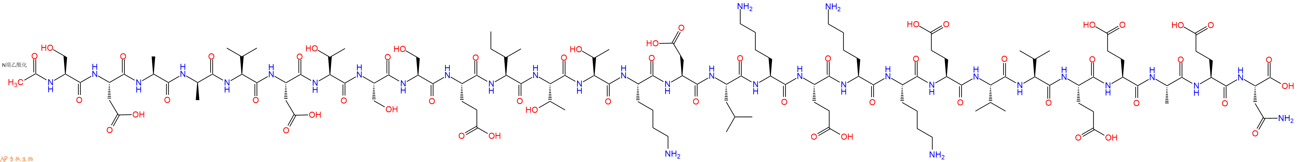 专肽生物产品Ac-Ser-Asp-Ala-DAla-Val-Asp-Thr-Ser-Ser-Glu-Ile-Thr-Thr-Lys-Asp-Leu-Lys-Glu-Lys-Lys-Glu-Val-Val-Glu-Glu-Ala-Glu-Asn-COOH