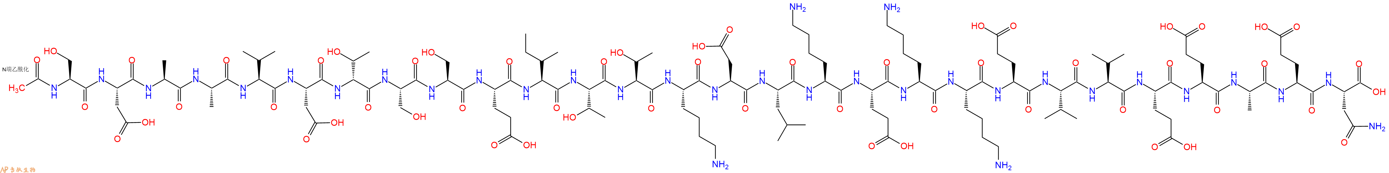 专肽生物产品Ac-Ser-Asp-Ala-Ala-Val-Asp-DThr-Ser-Ser-Glu-Ile-Thr-Thr-Lys-Asp-Leu-Lys-Glu-Lys-Lys-Glu-Val-Val-Glu-Glu-Ala-Glu-Asn-COOH