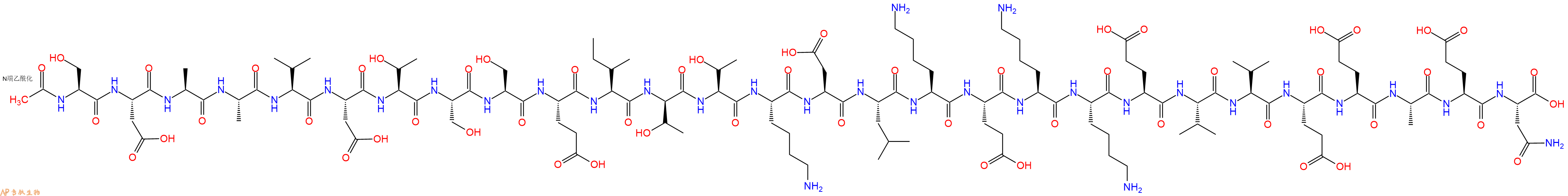 专肽生物产品Ac-Ser-Asp-Ala-Ala-Val-Asp-Thr-Ser-Ser-Glu-Ile-DThr-Thr-Lys-Asp-Leu-Lys-Glu-Lys-Lys-Glu-Val-Val-Glu-Glu-Ala-Glu-Asn-COOH