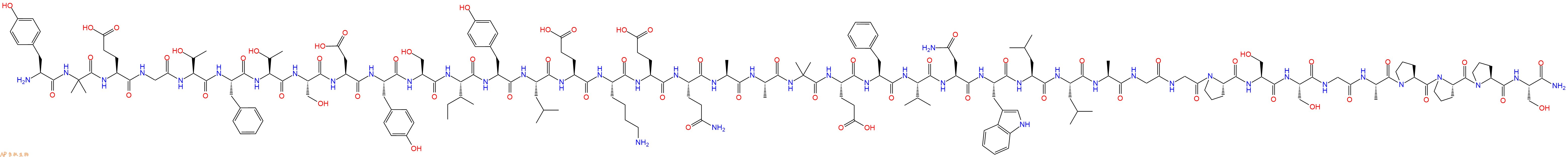 专肽生物产品H2N-Tyr-Aib-Glu-Gly-Thr-Phe-Thr-Ser-Asp-Tyr-Ser-Ile-Tyr-Leu-Glu-Lys-Glu-Gln-Ala-Ala-Aib-Glu-Phe-Val-Asn-Trp-Leu-Leu-Ala-Gly-Gly-Pro-Ser-Ser-Gly-Ala-Pro-Pro-Pro-Ser-NH2