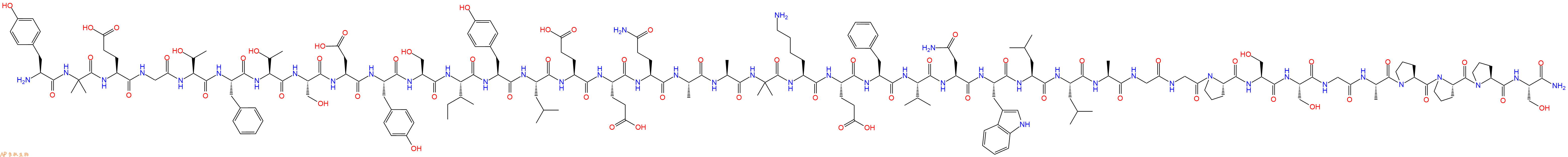专肽生物产品H2N-Tyr-Aib-Glu-Gly-Thr-Phe-Thr-Ser-Asp-Tyr-Ser-Ile-Tyr-Leu-Glu-Glu-Gln-Ala-Ala-Aib-Lys-Glu-Phe-Val-Asn-Trp-Leu-Leu-Ala-Gly-Gly-Pro-Ser-Ser-Gly-Ala-Pro-Pro-Pro-Ser-NH2