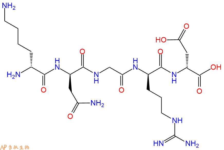 专肽生物产品H2N-DLys-DAsn-Gly-DArg-DAsp-COOH