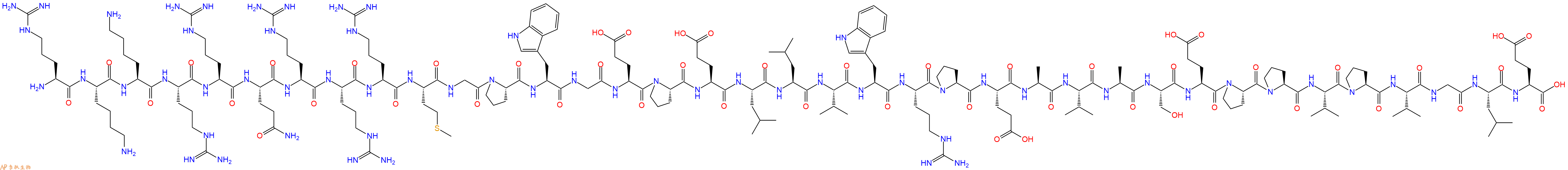专肽生物产品H2N-Arg-Lys-Lys-Arg-Arg-Gln-Arg-Arg-Arg-Met-Gly-Pro-Trp-Gly-Glu-Pro-Glu-Leu-Leu-Val-Trp-Arg-Pro-Glu-Ala-Val-Ala-Ser-Glu-Pro-Pro-Val-Pro-Val-Gly-Leu-Glu-COOH
