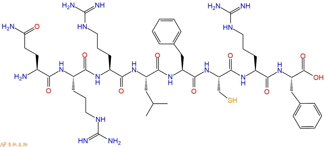 专肽生物产品H2N-Gln-Arg-Arg-Leu-Phe-Cys-Arg-Phe-COOH