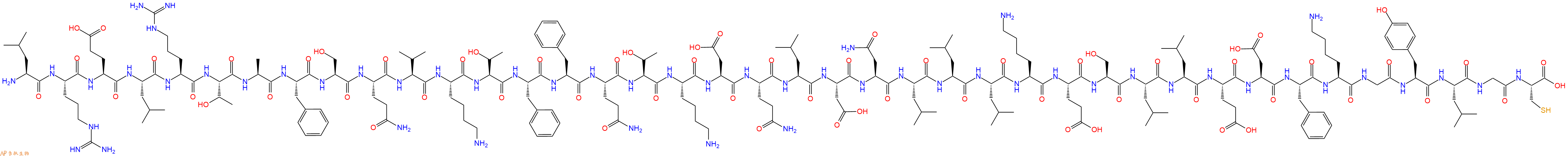 专肽生物产品H2N-Leu-Arg-Glu-Leu-Arg-Thr-Ala-Phe-Ser-Gln-Val-Lys-Thr-Phe-Phe-Gln-Thr-Lys-Asp-Gln-Leu-Asp-Asn-Leu-Leu-Leu-Lys-Glu-Ser-Leu-Leu-Glu-Asp-Phe-Lys-Gly-Tyr-Leu-Gly-Cys-COOH