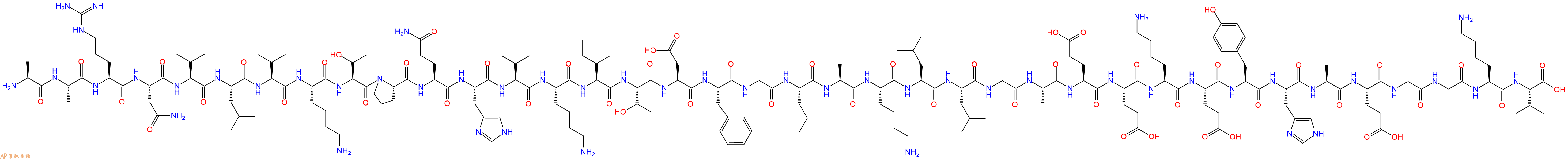 专肽生物产品H2N-Ala-Ala-Arg-Asn-Val-Leu-Val-Lys-Thr-Pro-Gln-His-Val-Lys-Ile-Thr-Asp-Phe-Gly-Leu-Ala-Lys-Leu-Leu-Gly-Ala-Glu-Glu-Lys-Glu-Tyr-His-Ala-Glu-Gly-Gly-Lys-Val-COOH